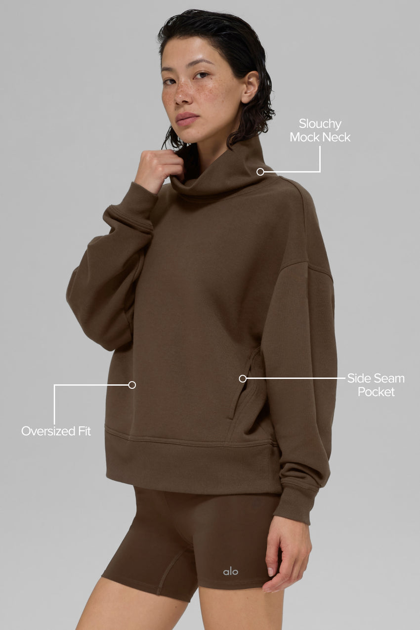 Hazy Mock Neck Pullover - Athletic Heather Grey