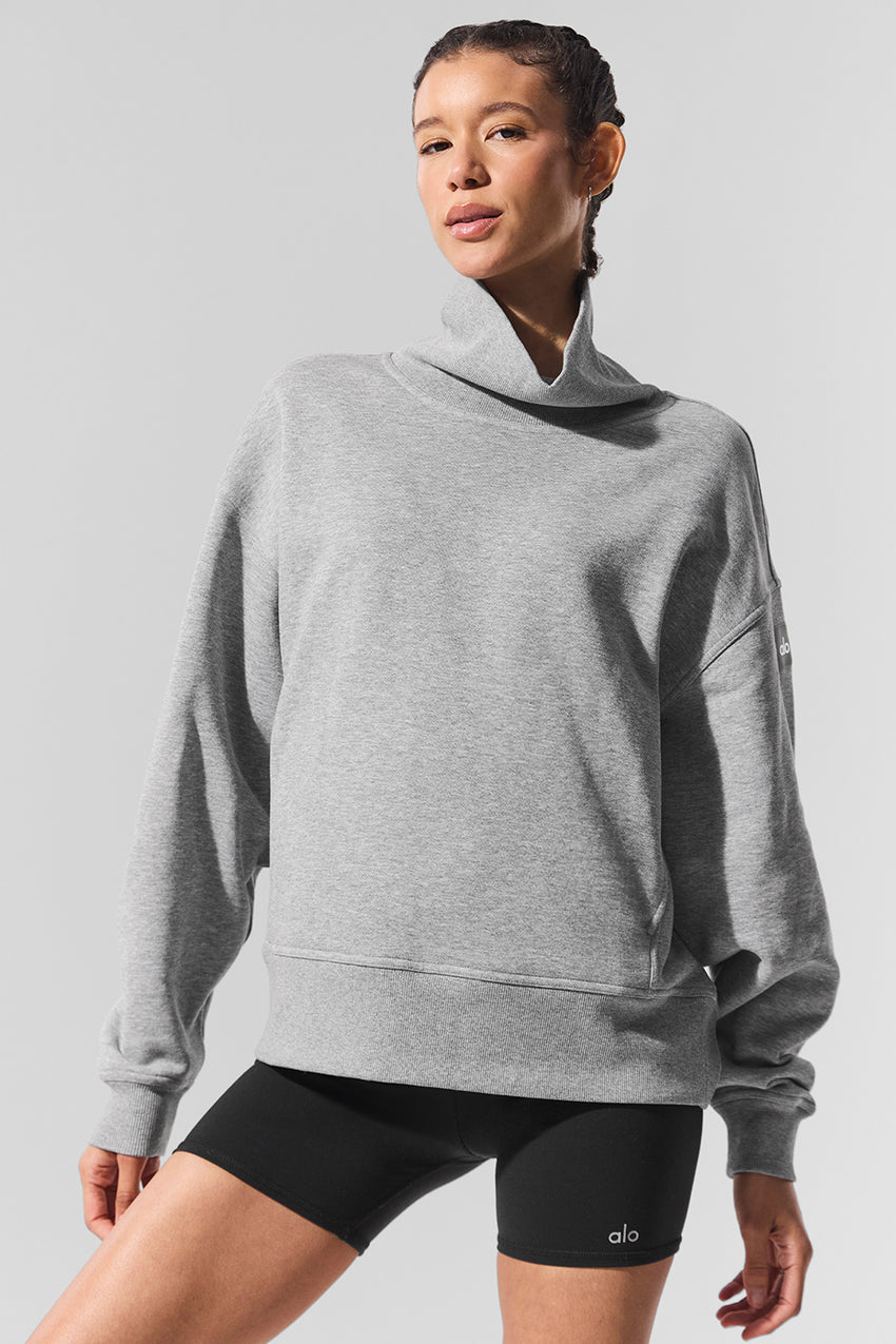 Hazy Mock Neck Pullover - Athletic Heather Grey