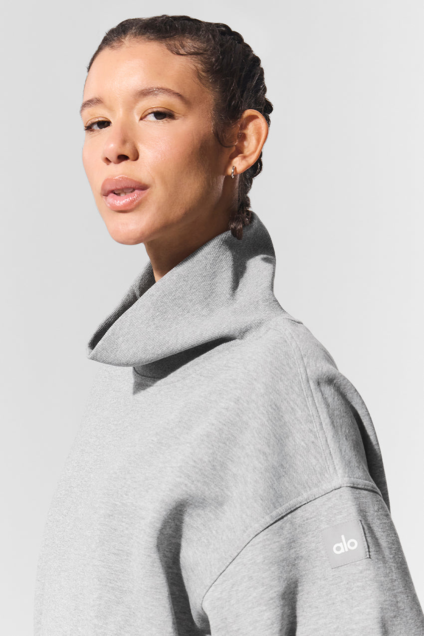 Hazy Mock Neck Pullover - Athletic Heather Grey
