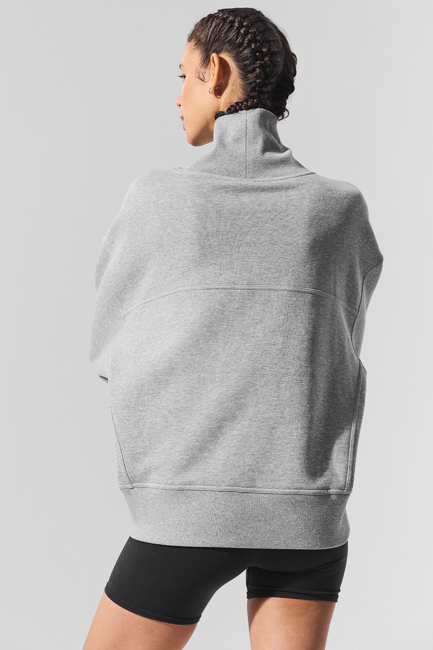 Hazy Mock Neck Pullover - Athletic Heather Grey