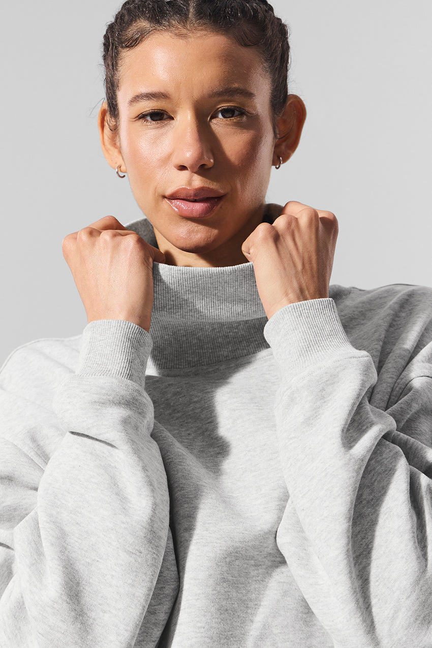 Hazy Mock Neck Pullover - Athletic Heather Grey