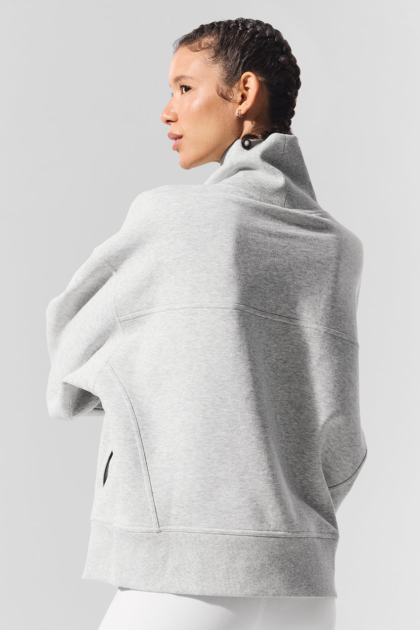 Hazy Mock Neck Pullover - Athletic Heather Grey
