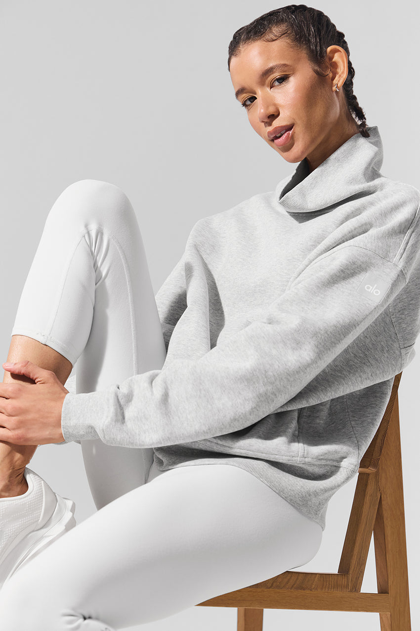 Hazy Mock Neck Pullover - Athletic Heather Grey