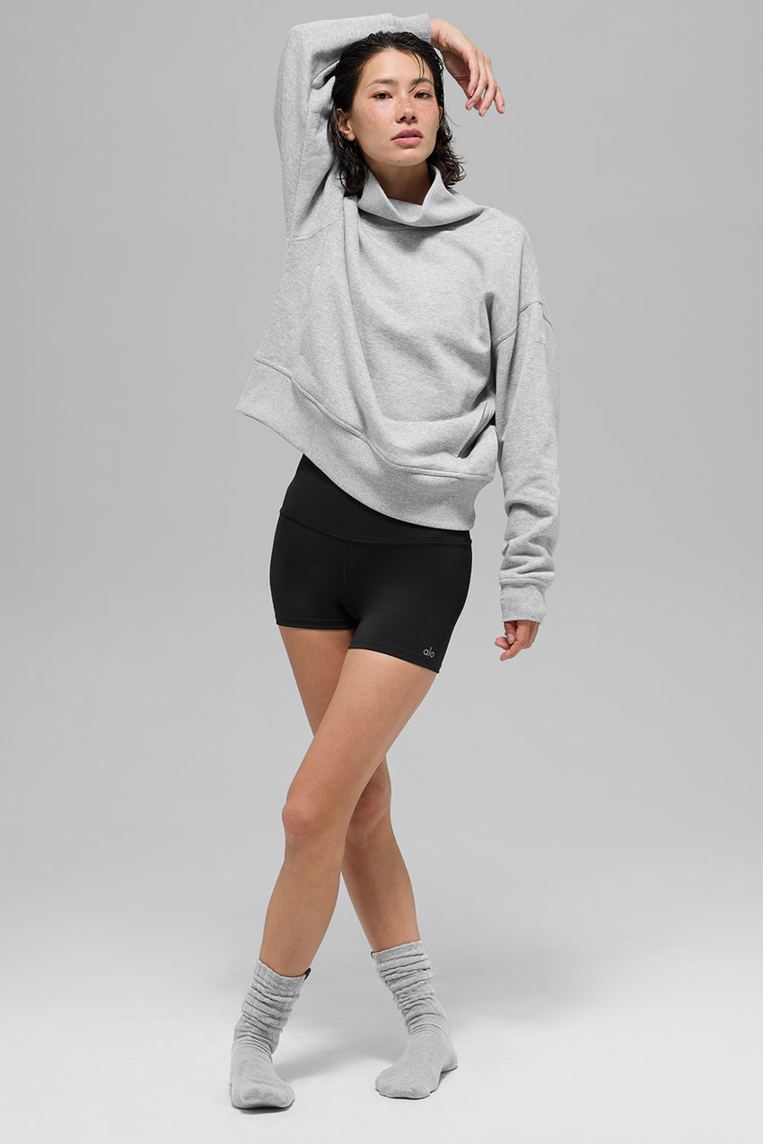 Hazy Mock Neck Pullover - Athletic Heather Grey