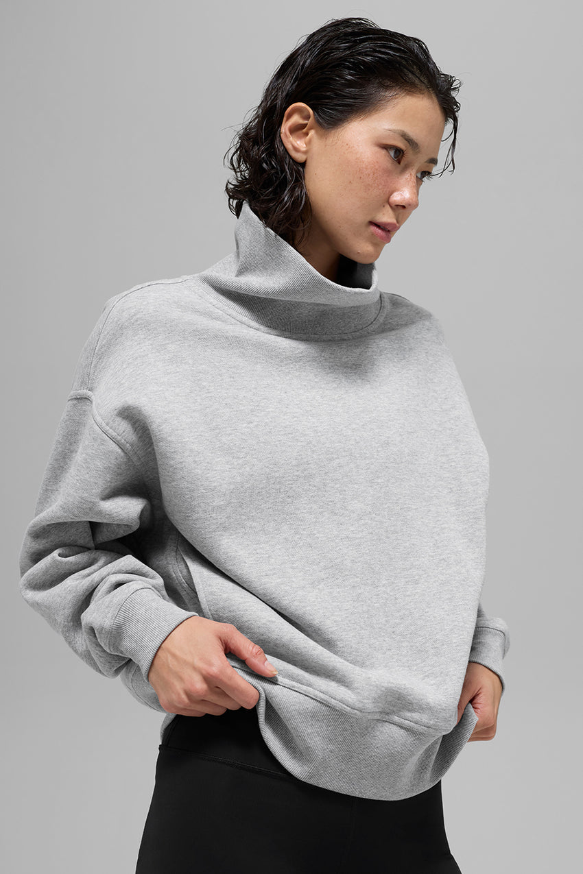 Hazy Mock Neck Pullover - Athletic Heather Grey