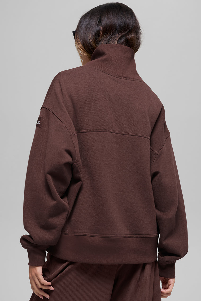 Hazy Mock Neck Pullover - Athletic Heather Grey