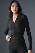 Ribbed Mesmerize Long Sleeve - Black