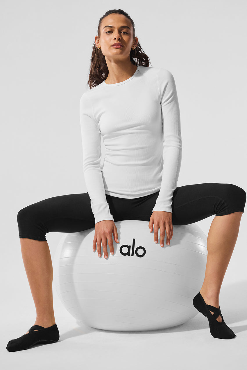 Ribbed Modal Long Sleeve - White