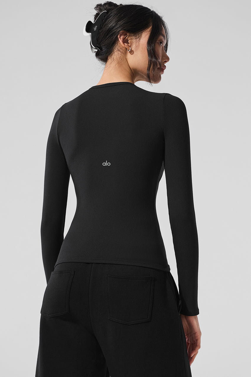 Ribbed Modal Long Sleeve - White