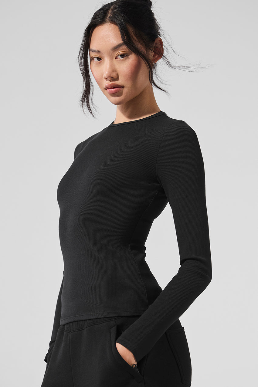 Ribbed Modal Long Sleeve - White