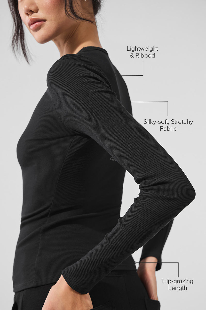 Ribbed Modal Long Sleeve - White