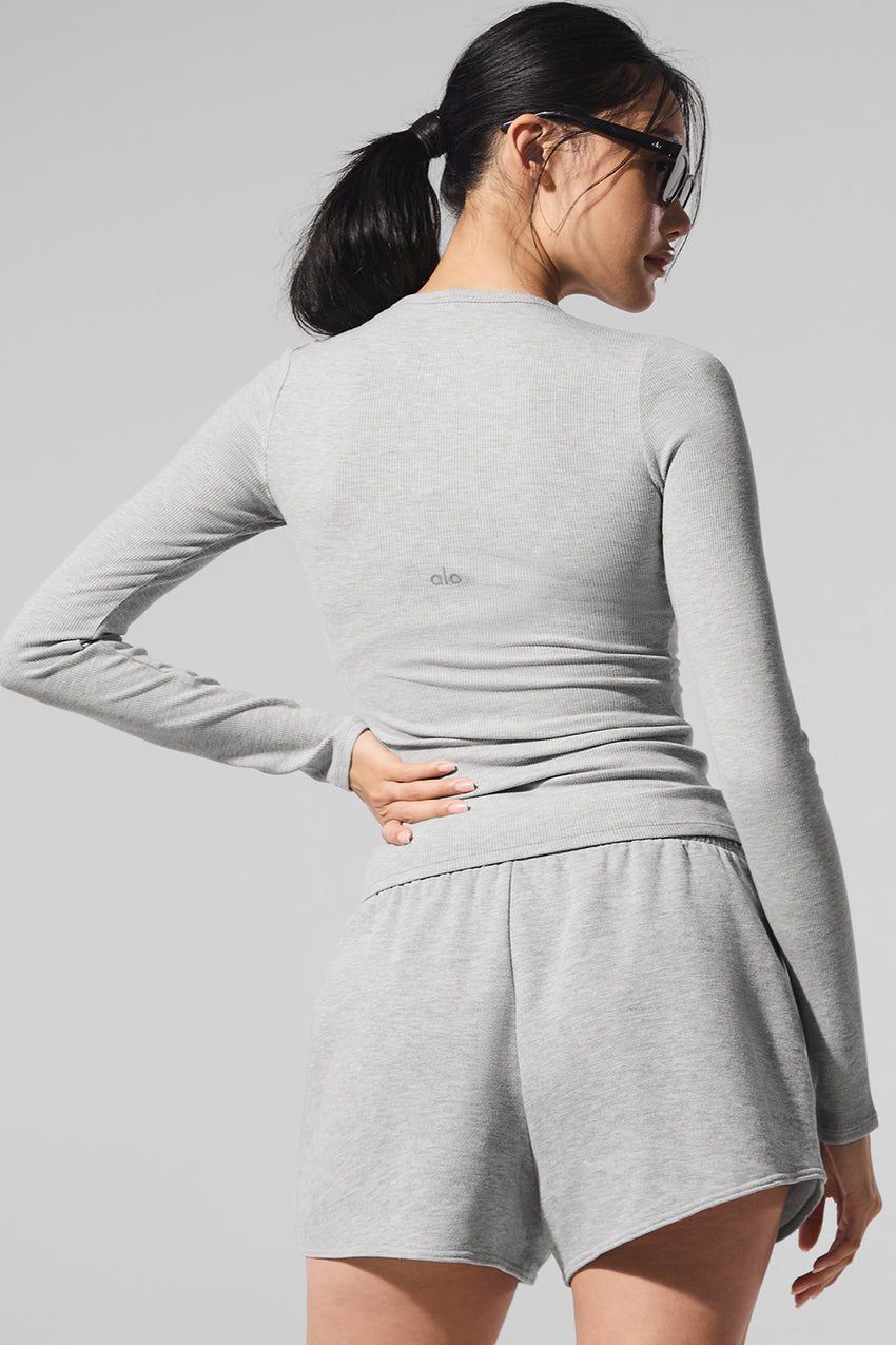 Ribbed Modal Long Sleeve - White