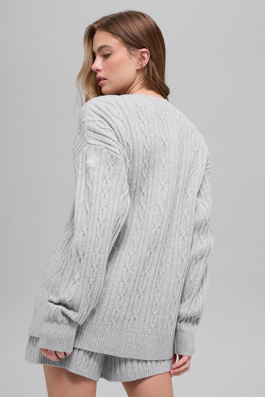 Cable Knit Winter Bliss Cardigan - Ivory