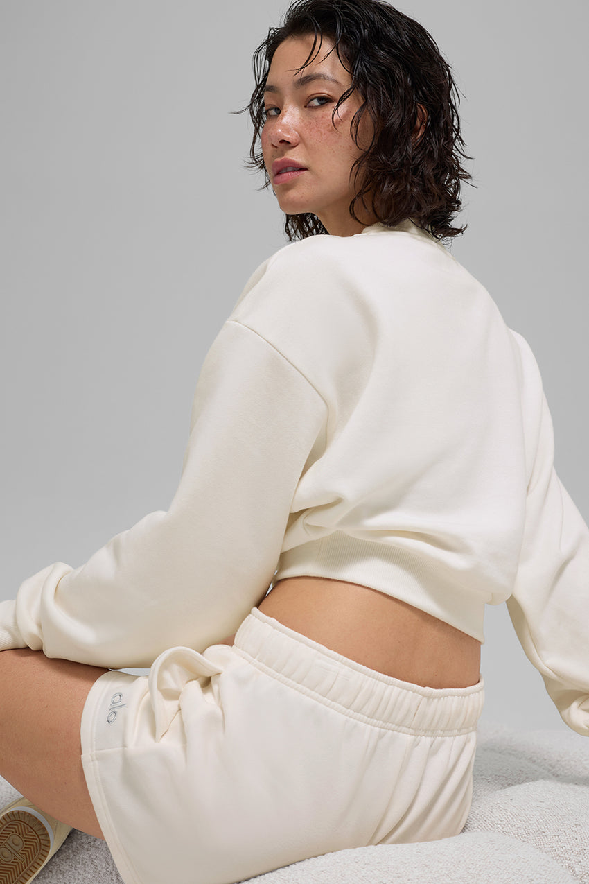 Cropped Accolade Crewneck - Black