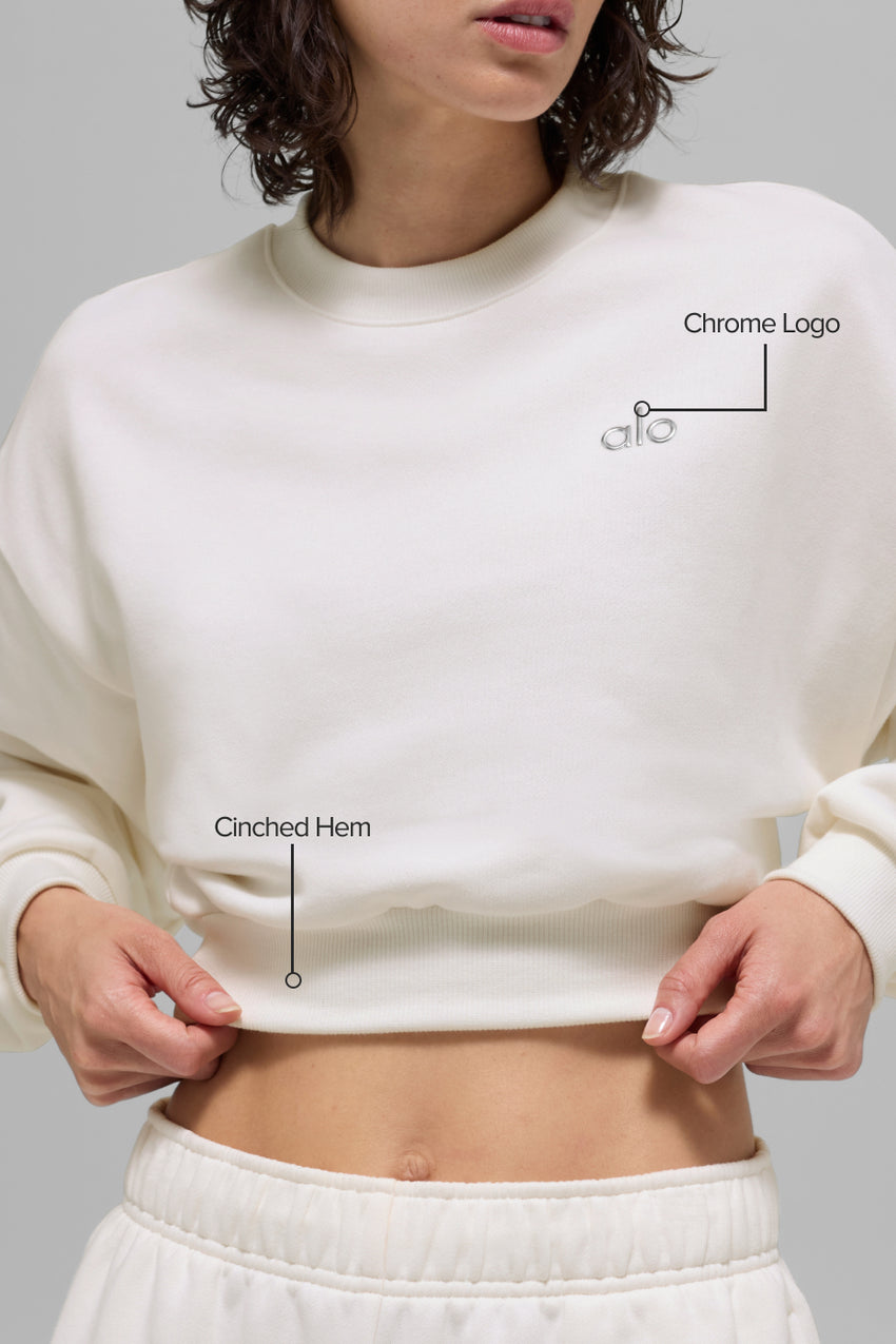 Cropped Accolade Crewneck - Black