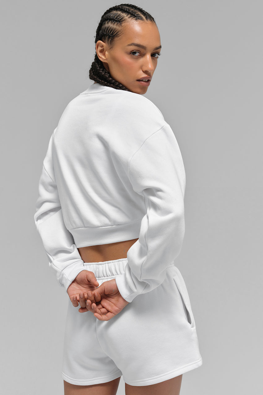 Cropped Accolade Crewneck - Black