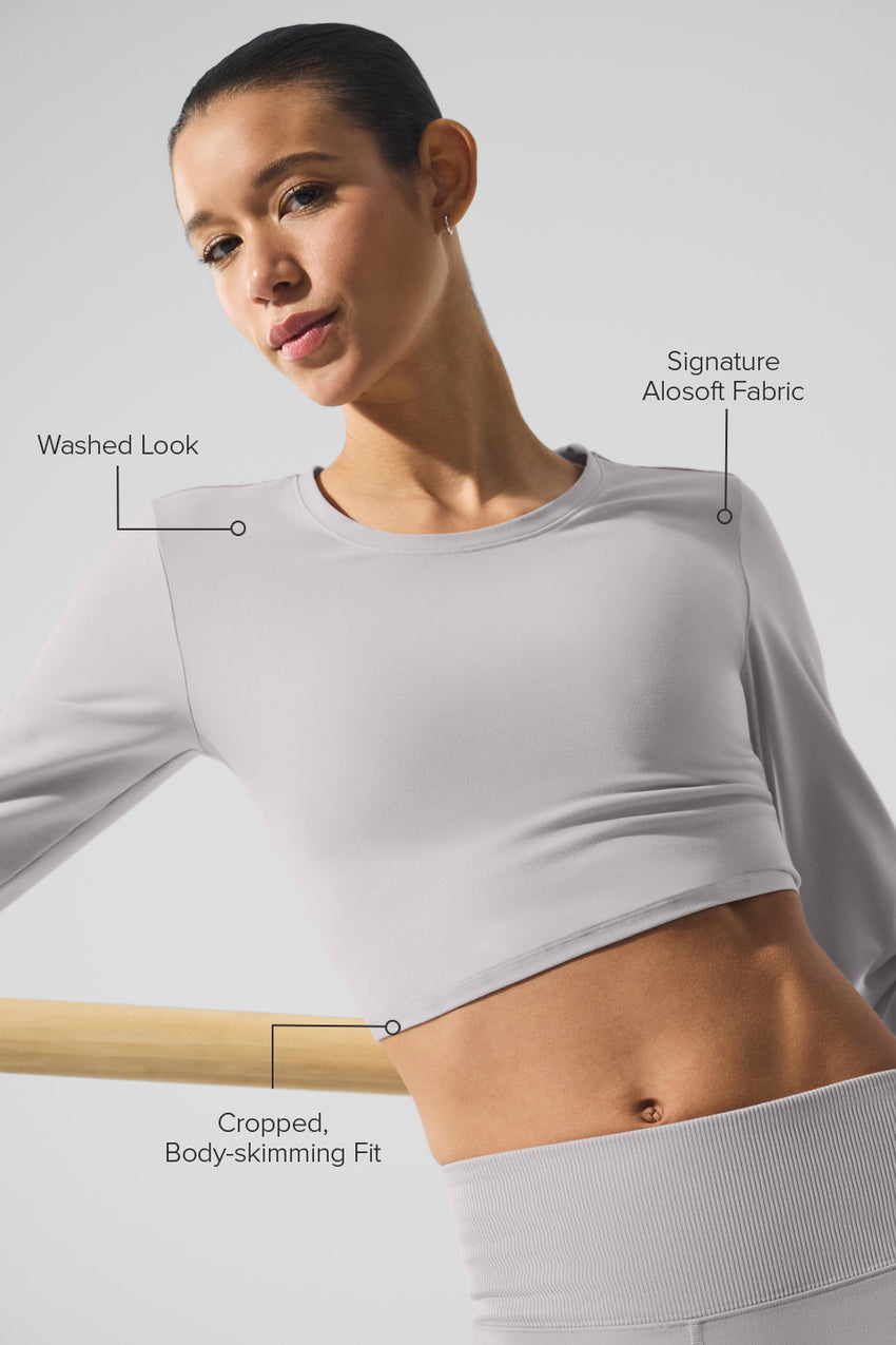 Alosoft Crop Finesse Long Sleeve - Black
