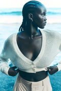 Sheer Cashmere Cropped Cardigan - Ivory
