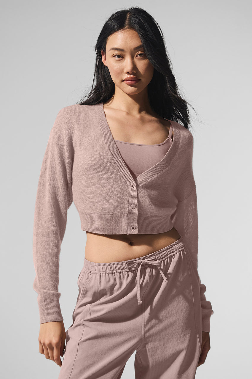 Sheer Cashmere Cropped Cardigan - Ivory