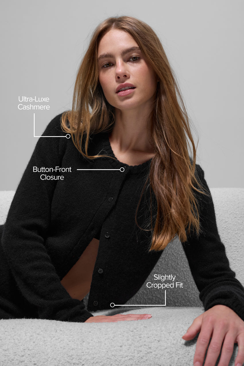 Cashmere New Class Cropped Cardigan - Ivory