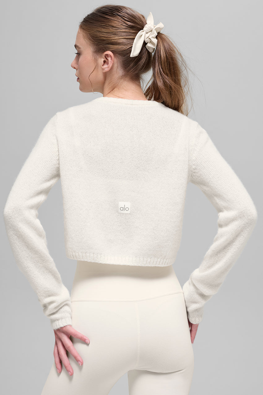 Cashmere New Class Cropped Cardigan - Ivory