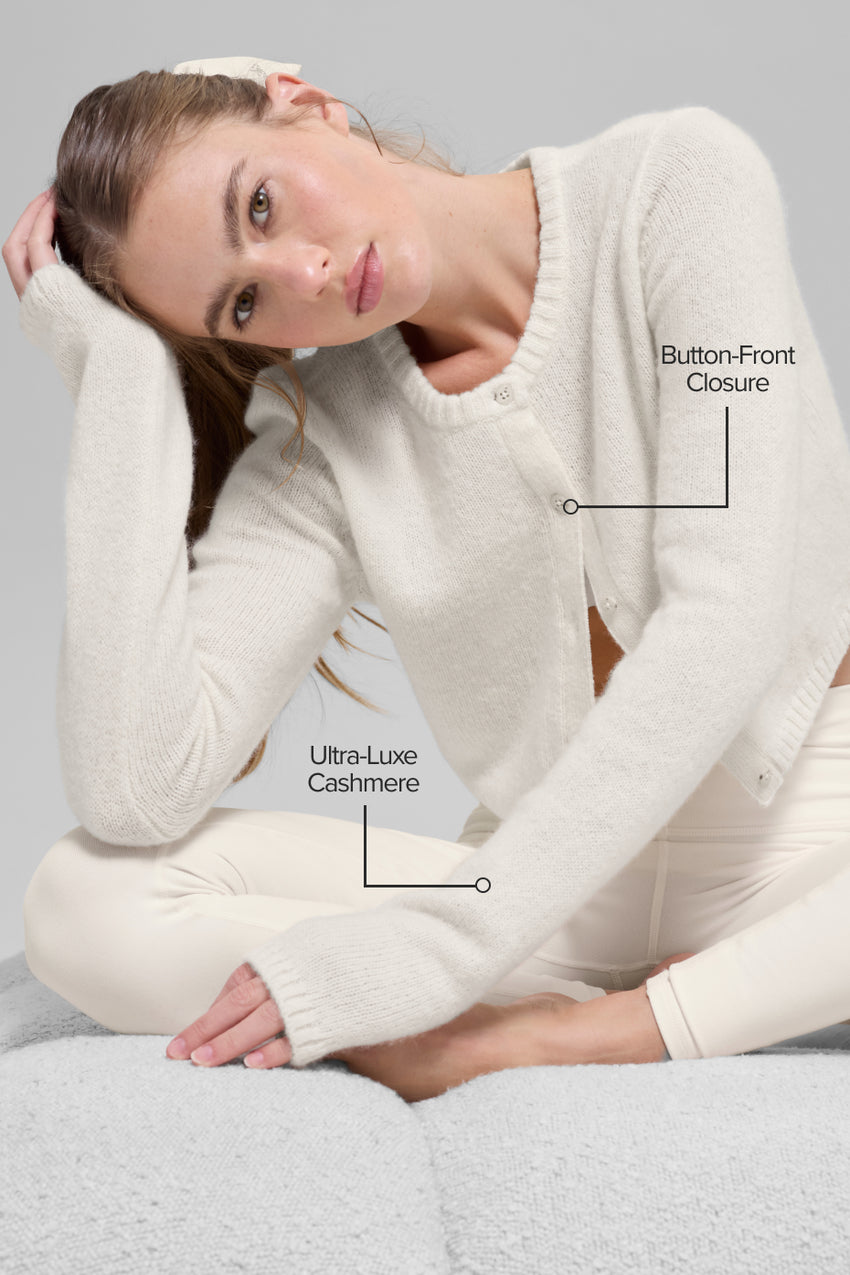 Cashmere New Class Cropped Cardigan - Ivory