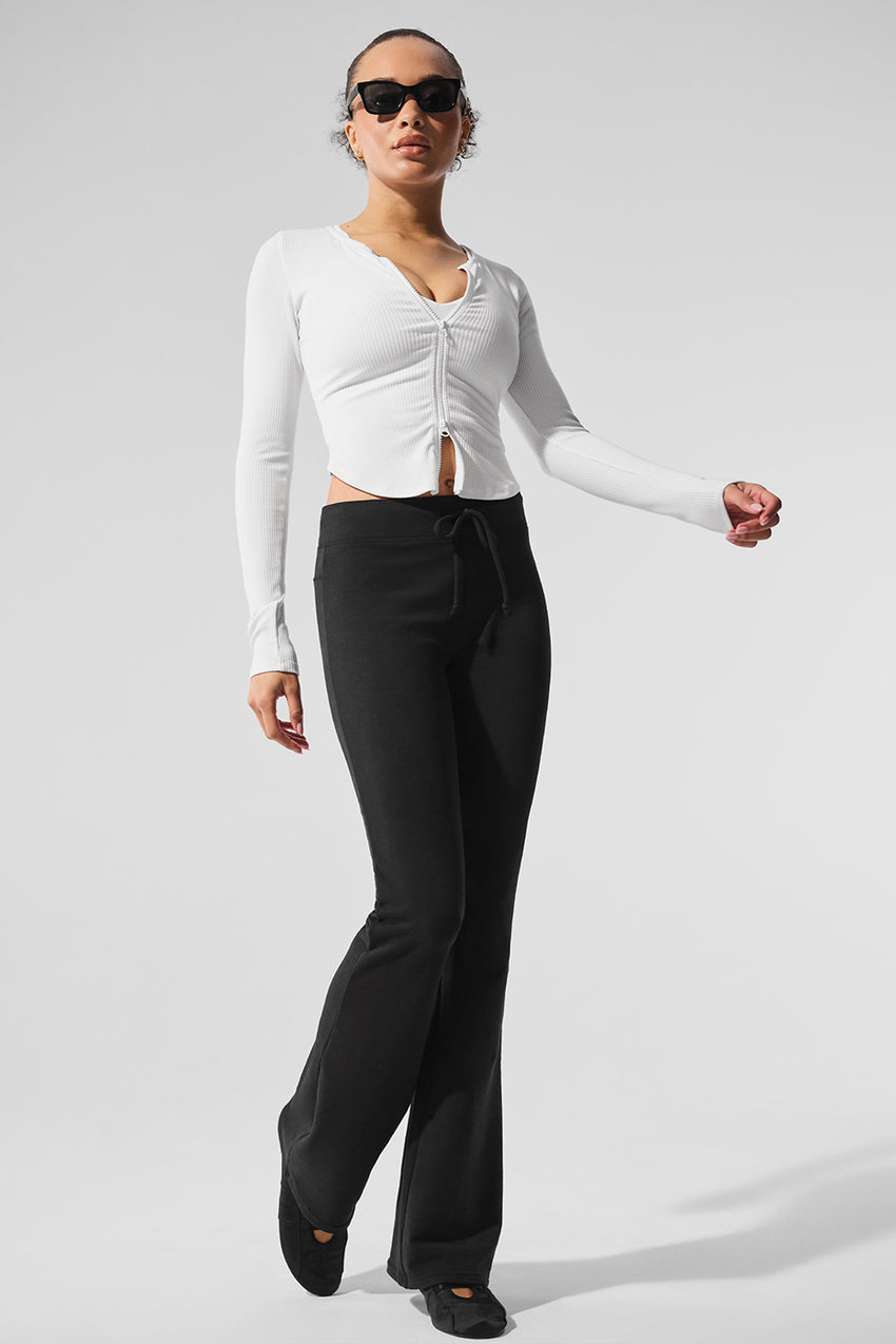Ribbed Stardust Long Sleeve - Black