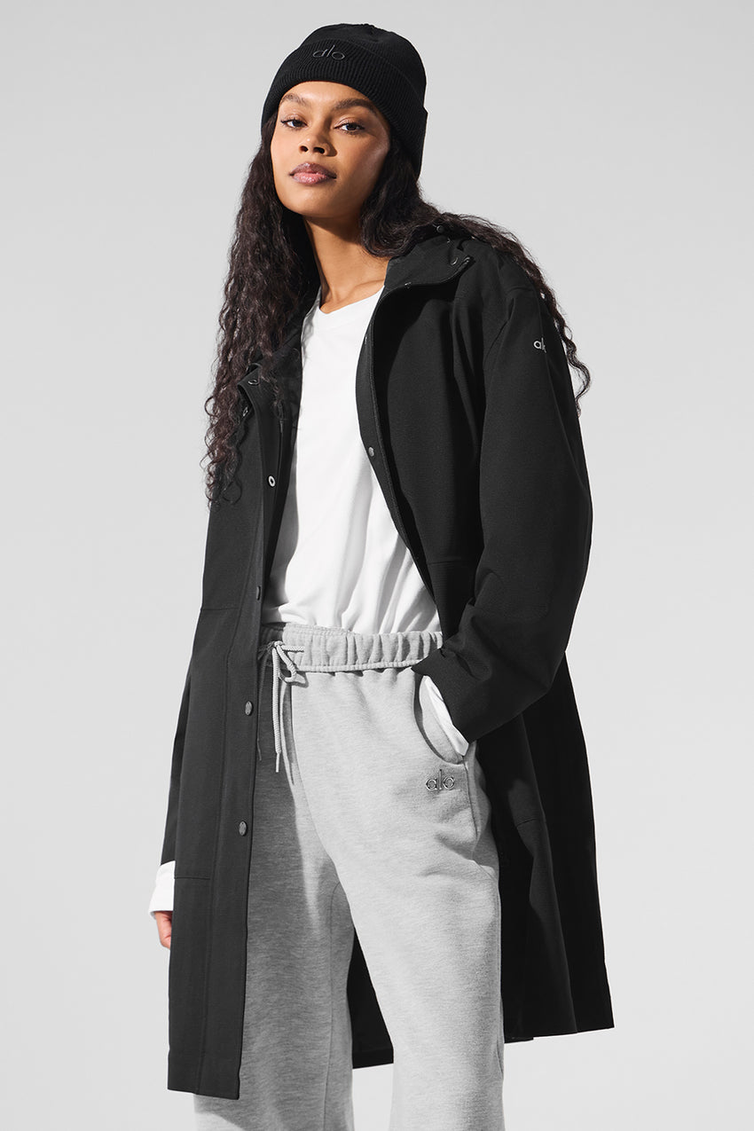 Rain Or Shine Long Coat - Black