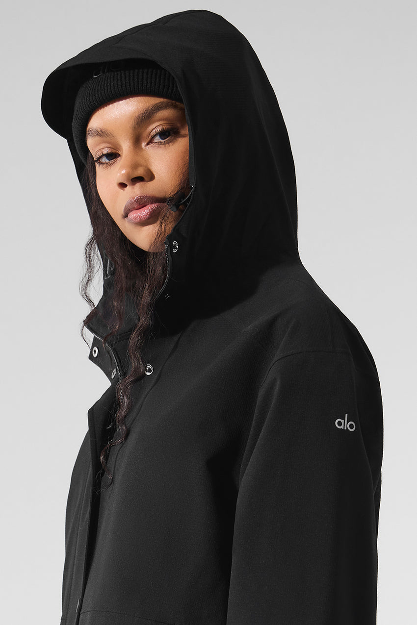 Rain Or Shine Long Coat - Black