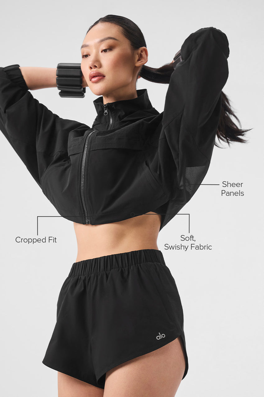 Cropped Playmaker Jacket - Black