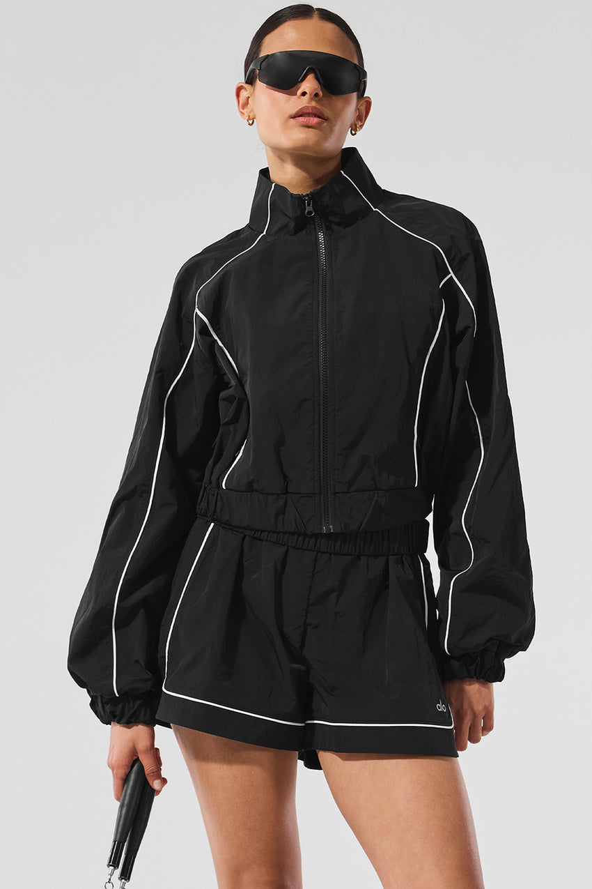 Motivate Full-Zip Track Jacket - Black/White