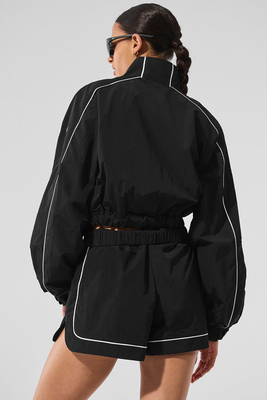 Motivate Full-Zip Track Jacket - Black/White