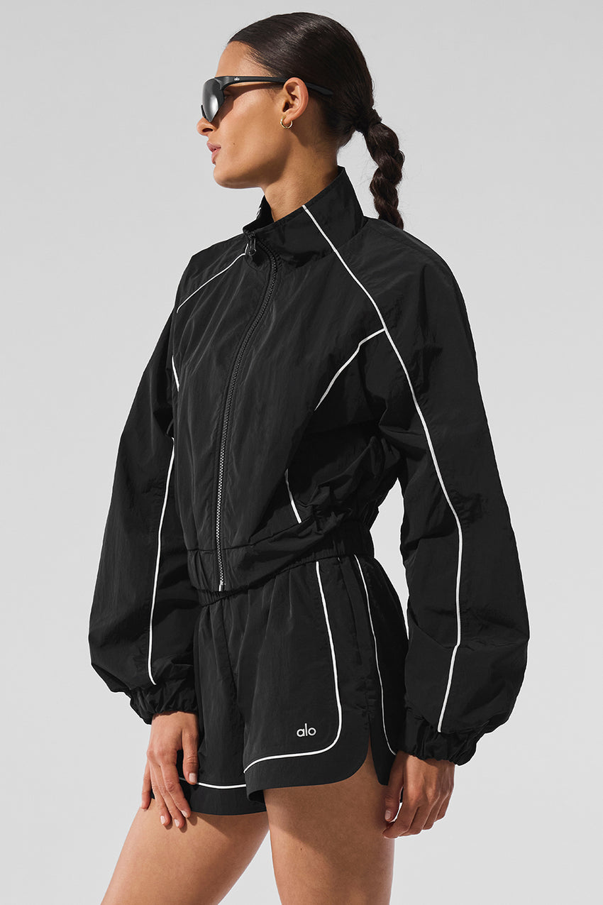 Motivate Full-Zip Track Jacket - Black/White