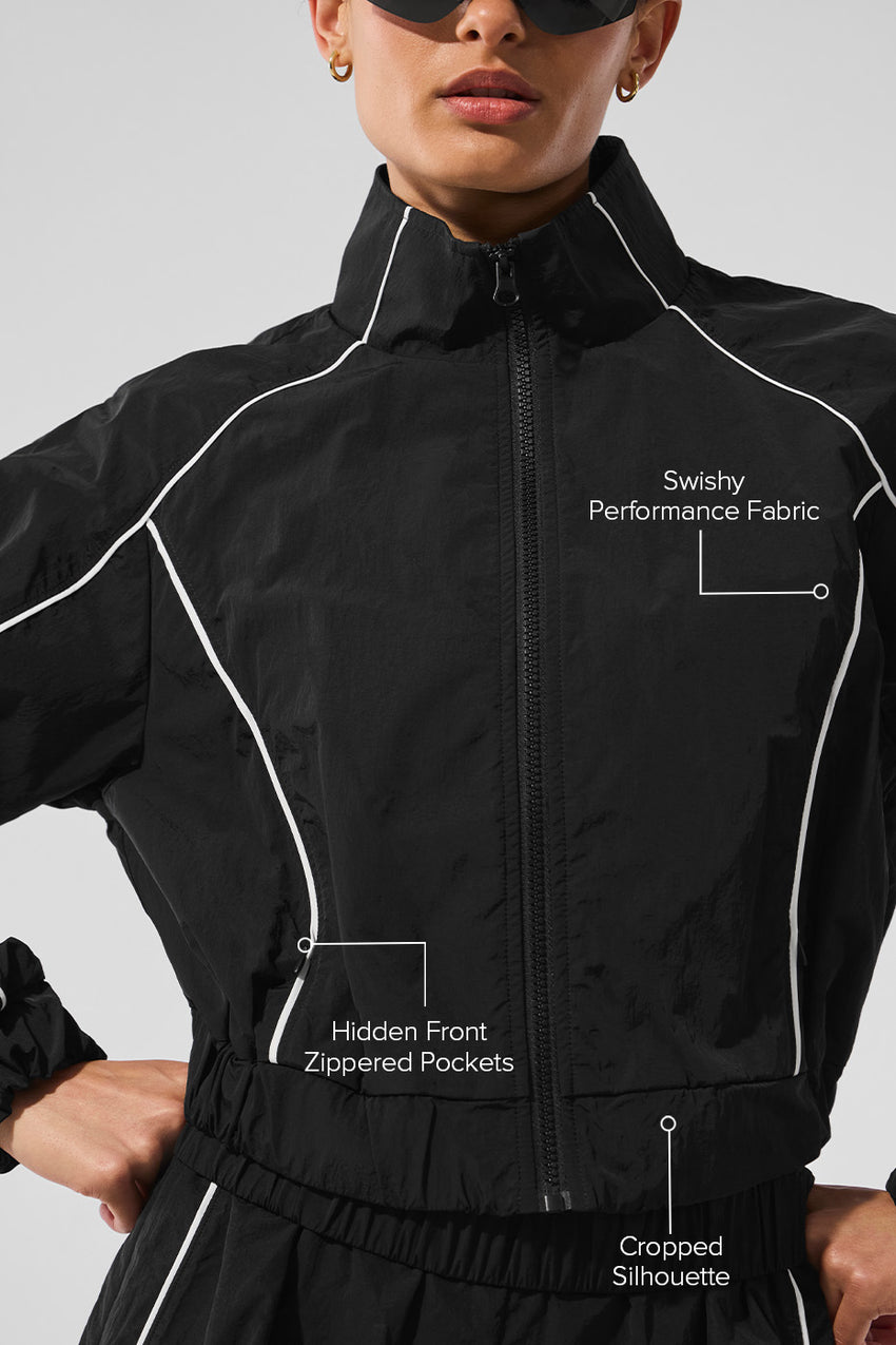 Motivate Full-Zip Track Jacket - Black/White