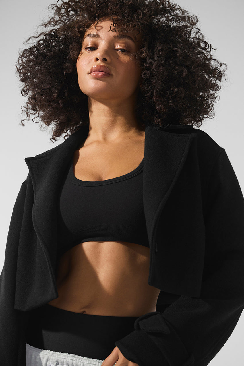 Wool Cropped Metro Trench - Ivory