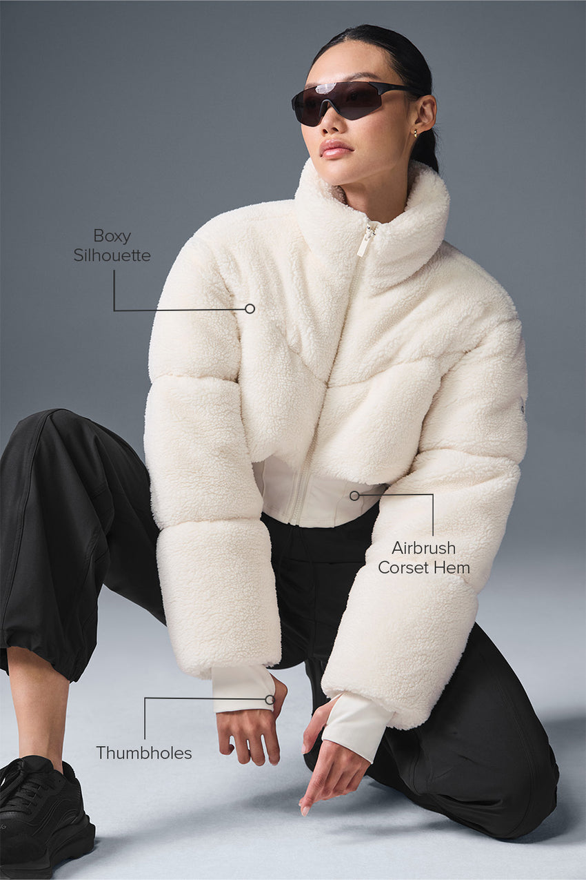 Sherpa Main Act Corset Puffer - Black