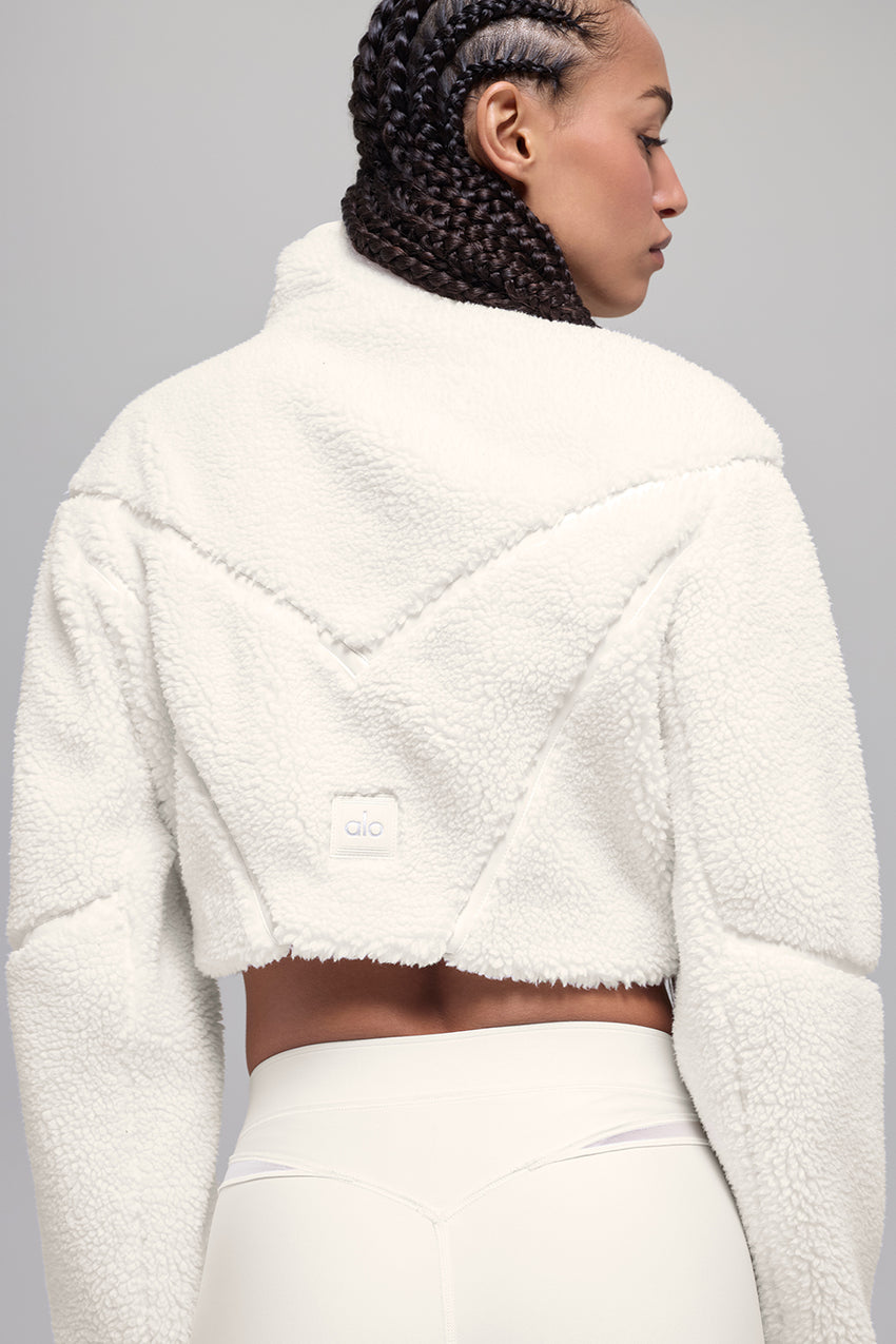 Sherpa Cropped Slope Side Jacket - Ivory