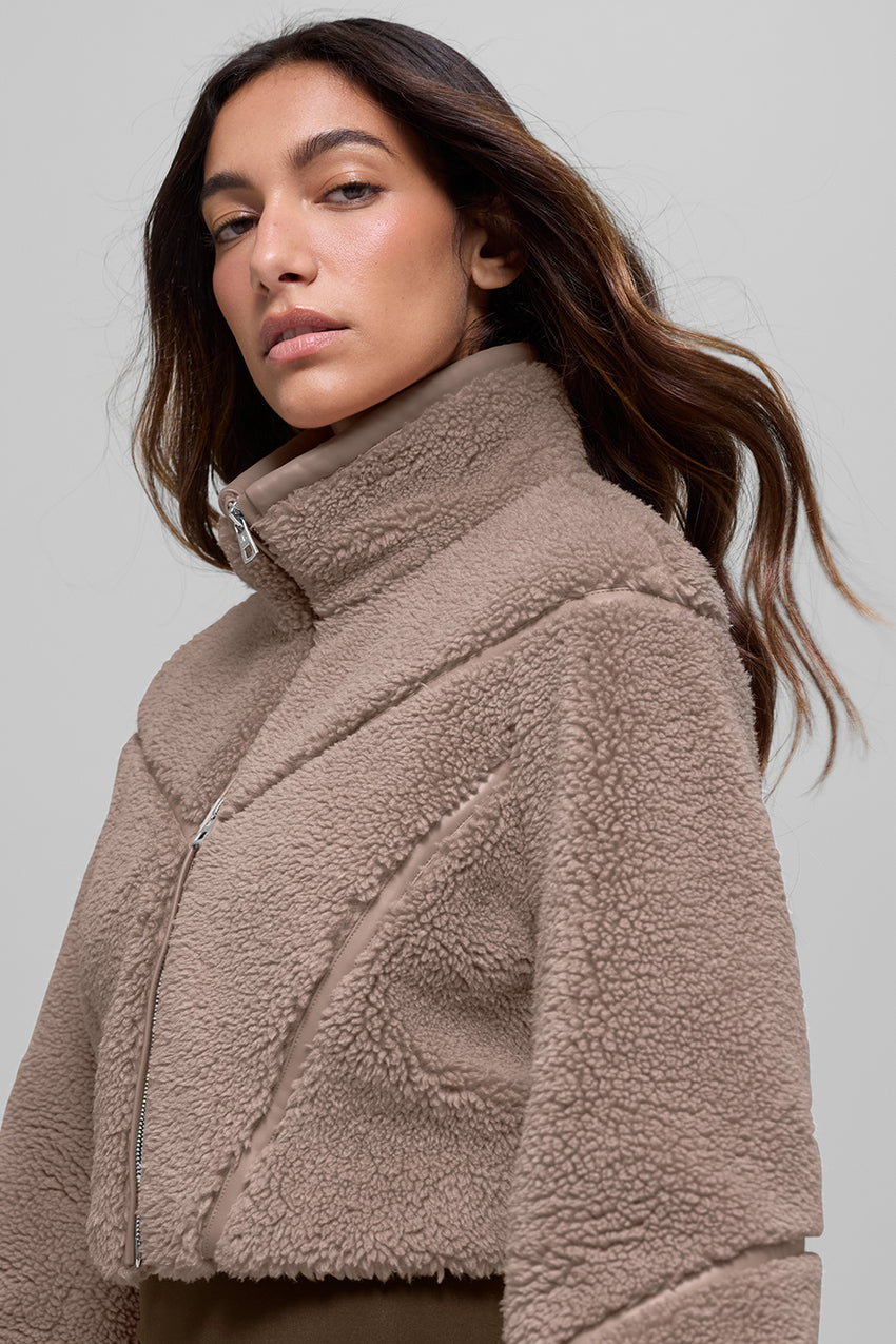 Sherpa Cropped Slope Side Jacket - Ivory