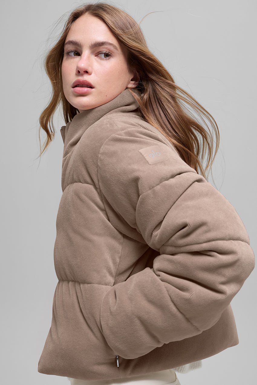 Micro Corduroy Dreamy Puffer - Black