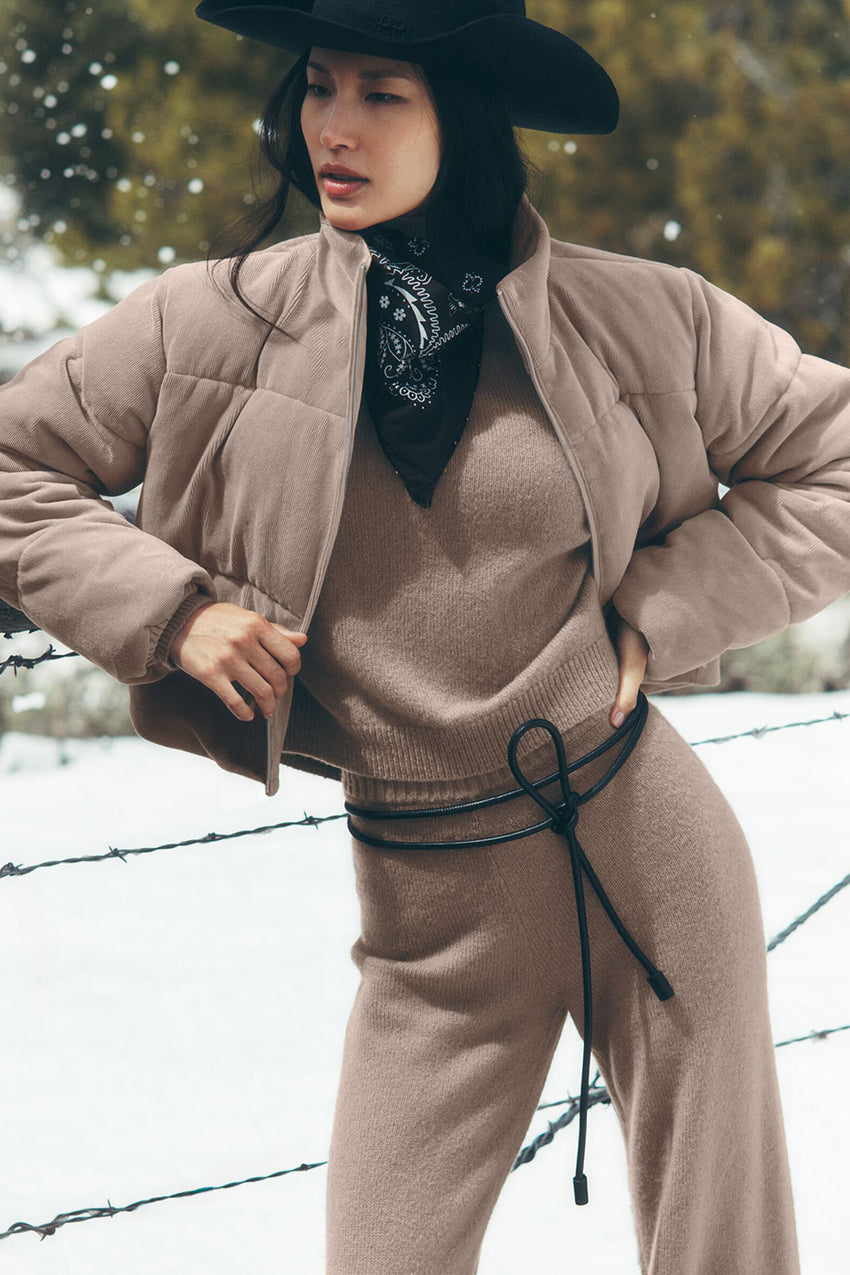 Micro Corduroy Dreamy Puffer - Black