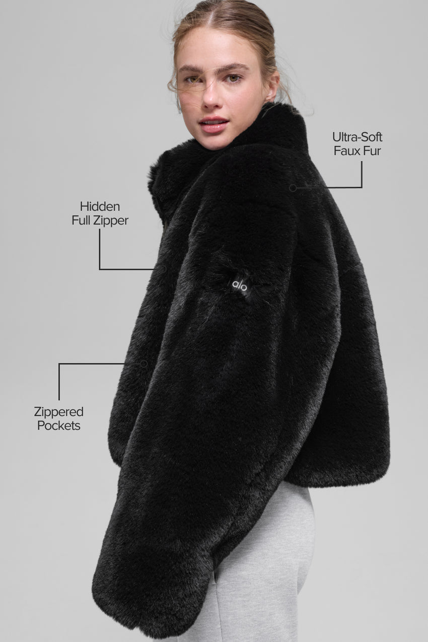 Faux Fur Allure Jacket - Black