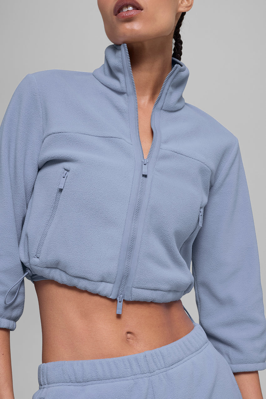 Polar Fleece Retreat Cropped Jacket - Black