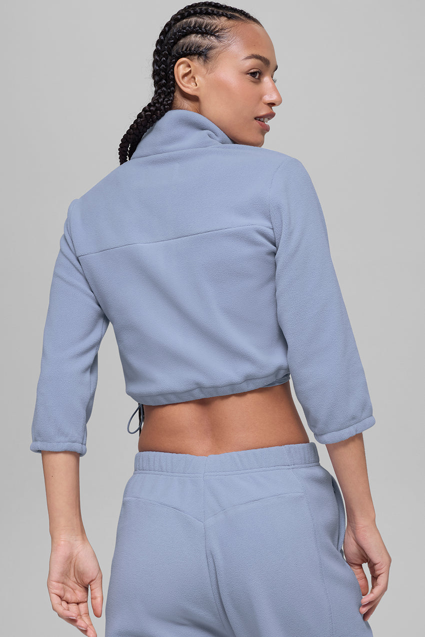 Polar Fleece Retreat Cropped Jacket - Black