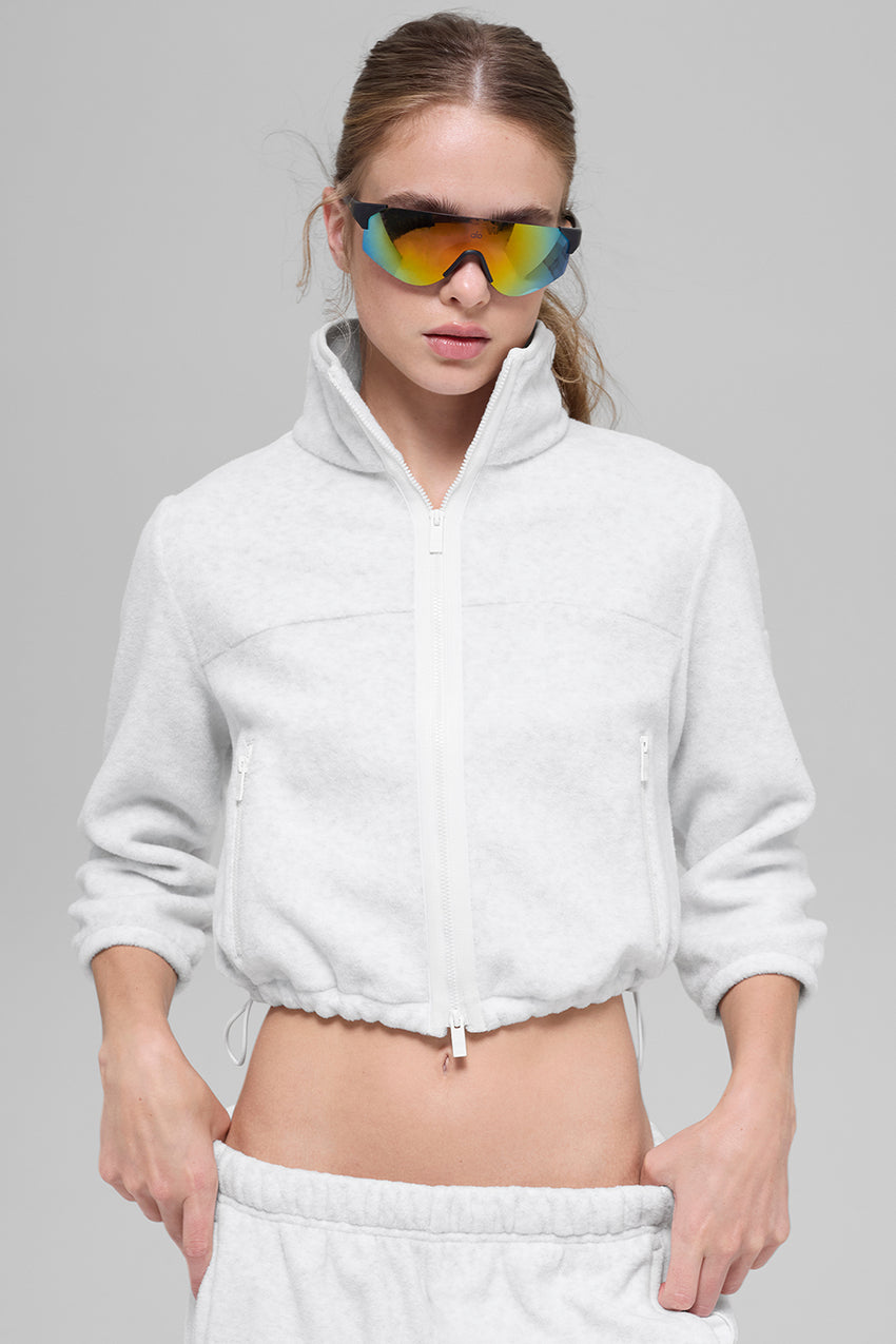 Polar Fleece Retreat Cropped Jacket - Black