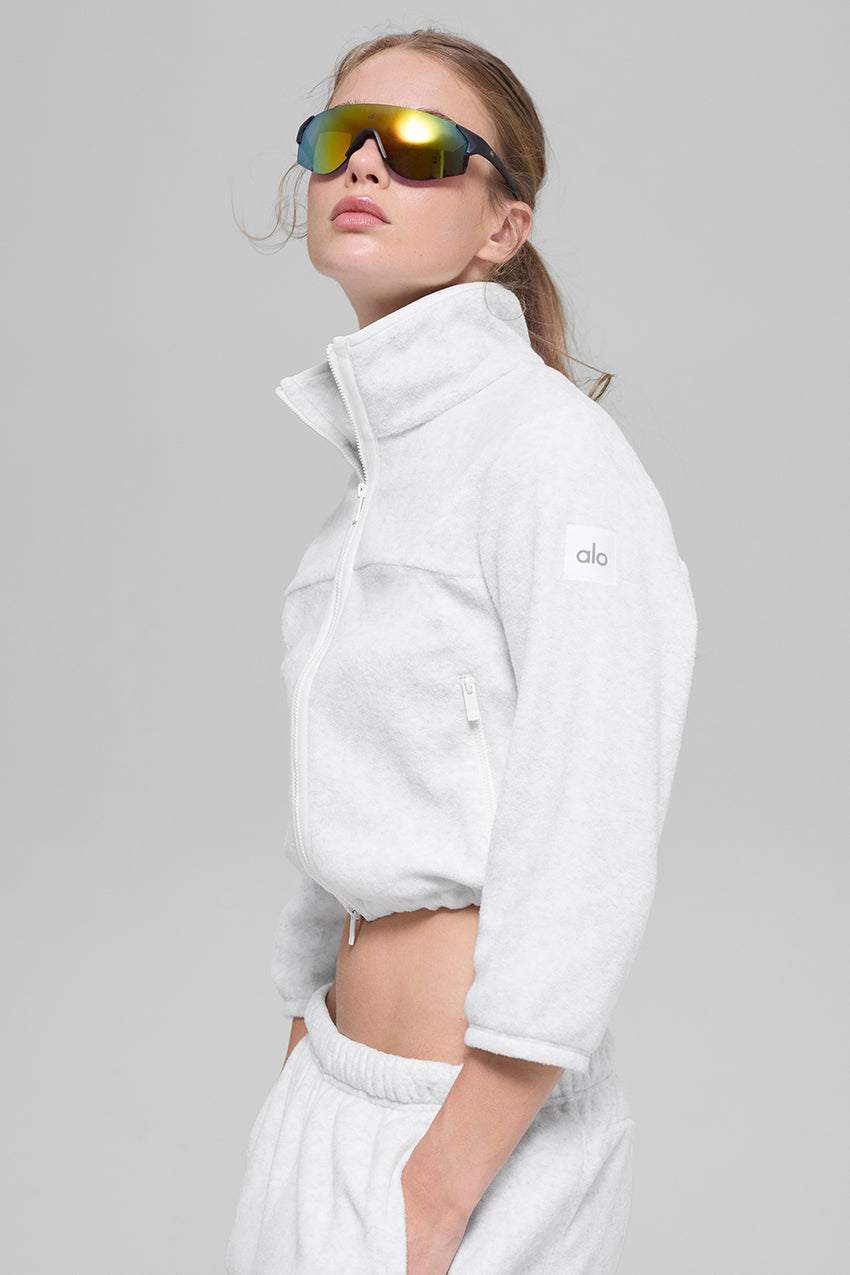 Polar Fleece Retreat Cropped Jacket - Black