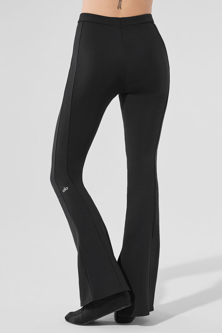 High-Waist Zip It Flare Legging - Black