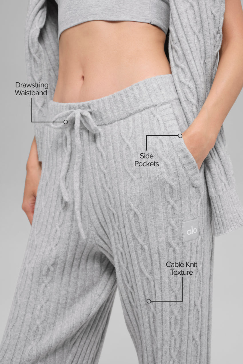 Cable Knit Winter Bliss Pant - Ivory