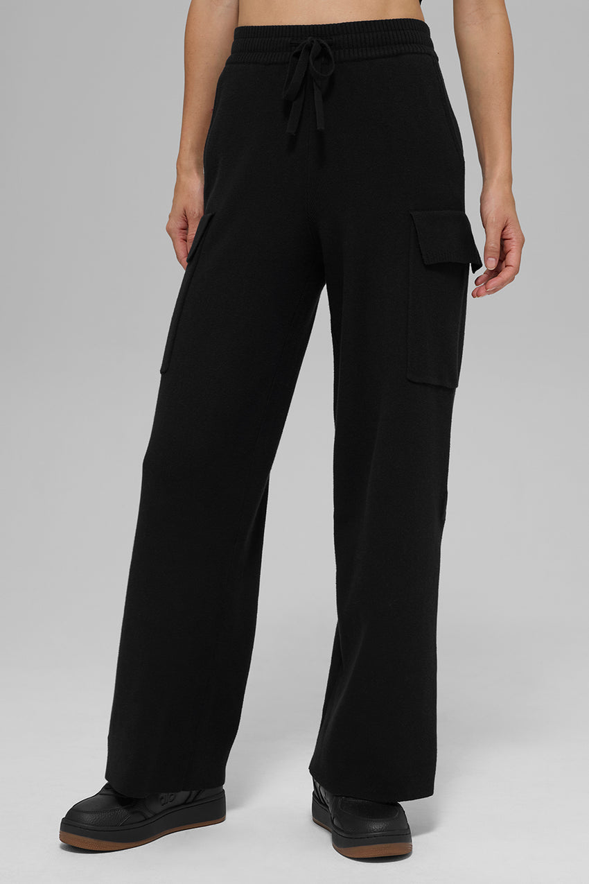 Scholar Knit High-Waist Cargo Pant - Ivory