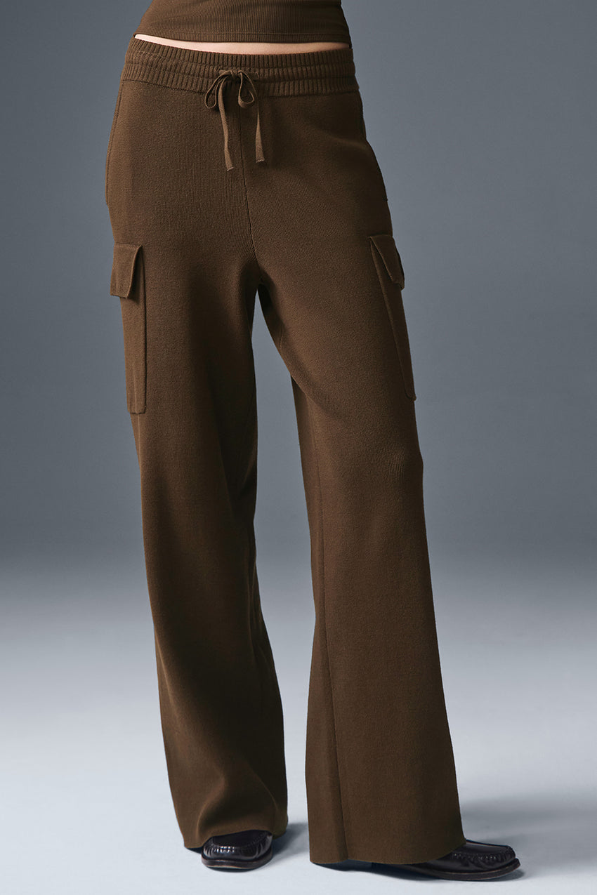 Scholar Knit High-Waist Cargo Pant - Ivory