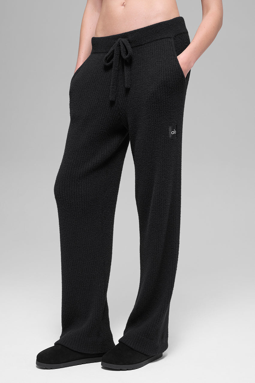 Snuggle Up Sweater High-Waist Wide Leg Pant - Ivory